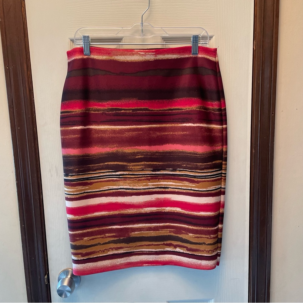NYC Red and Black Pencil Skirt Knee-Length Cocktail
